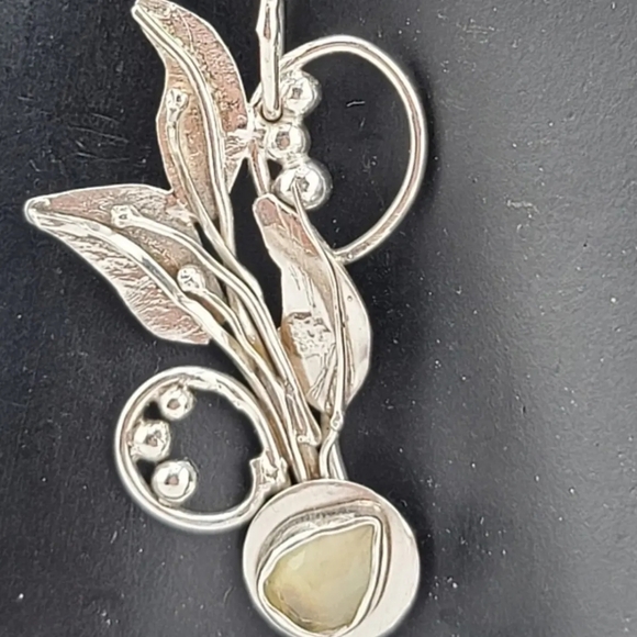 PREHNITE STONE GARDEN PENDANT HANDMADE IN STERLING SILVER - Picture 7 of 7